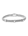 Lagos Signature Sterling Silver X Trio Caviar Bracelet In Silver