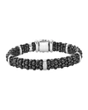 Lagos Black Caviar Ceramic And Sterling Silver Station Bracelet In Black