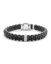 Lagos Black Caviar Ceramic Bracelet With Sterling Silver And 1 Diamond Bar In Black
