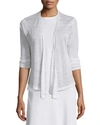Nic + Zoe Plus Size 4-way Linen-blend Knit Cardigan In Paper Whtie