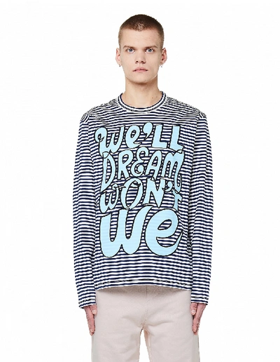 Junya Watanabe Cotton Printed L/s T-shirt In Multicolor