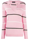 CASHMERE IN LOVE STRIPED POLO SHIRT