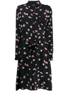 PINKO PINKO FLORAL PRINT SHIRT DRESS - BLACK