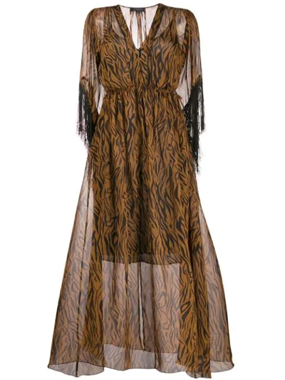 Antonelli All-over Print Dress In Brown