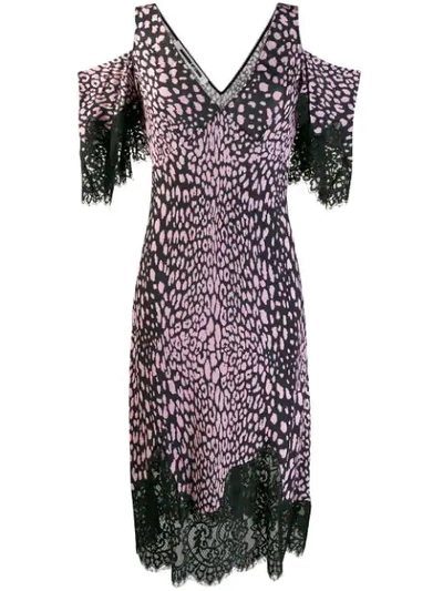 Mcq By Alexander Mcqueen Mcq Alexander Mcqueen Cold-shoulder Animal-print Dress - Black