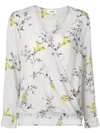 L AGENCE L'AGENCE FLORAL PRINT BLOUSE - GREY