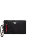 PRADA LOGO-EMBELLISHED CLUTCH BAG