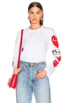 COMME DES GARÇONS PLAY LONG SLEEVE LOGO EMBLEM TEE,CDES-WS35