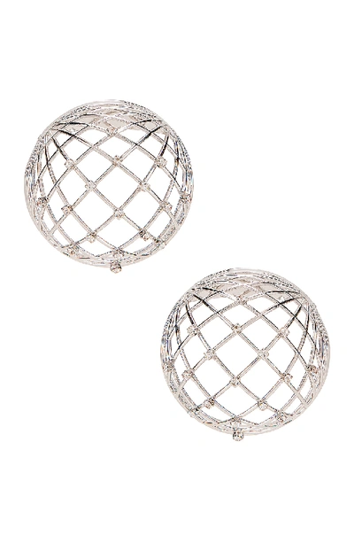 Y/project Embellished Ball Earrinngs In Silver