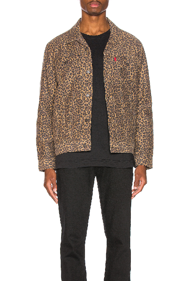 levis cheetah print trucker jacket