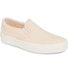 Vans Brushed Twill Classic Slip-on Sneaker In Vanilla Cream/ Snow White