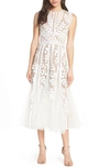 BRONX AND BANCO Saba Leaf Appliqué Lace Midi Dress,BB-2019-02-28