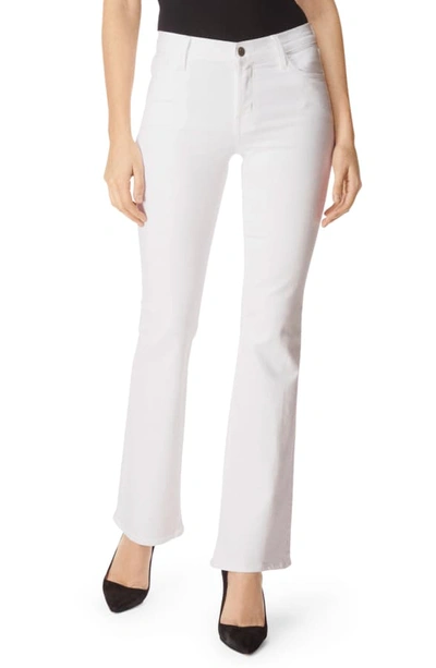 J Brand Sallie Mid Rise Bootcut Jeans In Blanc