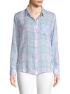 Rails Charli Plaid Button-down Shirt In Aqua Pink