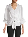 LAUNDRY BY SHELLI SEGAL V-NECK TIE TOP,0400010820920