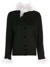 MARC JACOBS MARC JACOBS LONG-SLEEVE RUFFLE CARDIGAN - BLACK