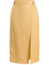 AERON ÁERON REYNA PENCIL MIDI SKIRT - YELLOW