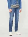 7 For All Mankind Adrien Luxe Sport Tapered Fit Jeans In Delos In Blue