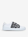 GIVENCHY LOGO-TAPE LEATHER TRAINERS,923-10004-3131001109