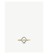 MONICA VINADER MONICA VINADER WOMEN'S WHITE RIVA KITE 18CT YELLOW-GOLD VERMEIL AND DIAMOND STACKING RING,15880514