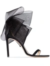 Jimmy Choo Aveline 100 Tulle-trimmed Sandals In Black