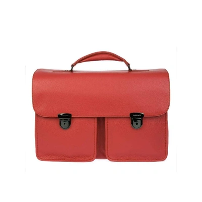 Zanellato Grainy Leather Briefcase In Red