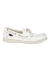Sebago Portland Boat Shoes Eyelet Detailing In White