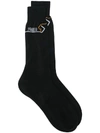 PRADA BLACK COTTON SOCKS,UCL3881R61F0002