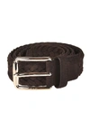 Tod's Brown Belt In Suede In Brown