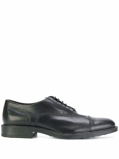 Tod's Men's Black Leather Lace-up Shoes