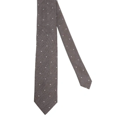 Tom Ford Dot Printed Tie In Grey