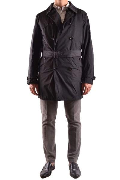 Allegri Men's Black Polyester Trench Coat