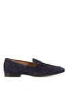 TOD'S TOD'S MEN'S BLUE SUEDE LOAFERS,XXM06B0Z250BYEU824 6