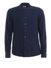 ASPESI ASPESI MEN'S BLUE LINEN SHIRT,CE76C19585032 40