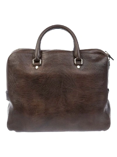 Orciani Men's Brown Leather Briefcase