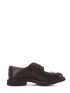 Tricker's Bourton Derby Shoes With Intricate Perforated Detailing In Brown