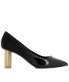 FERRAGAMO SALVATORE FERRAGAMO WOMEN'S BLACK LEATHER PUMPS,0671142 9