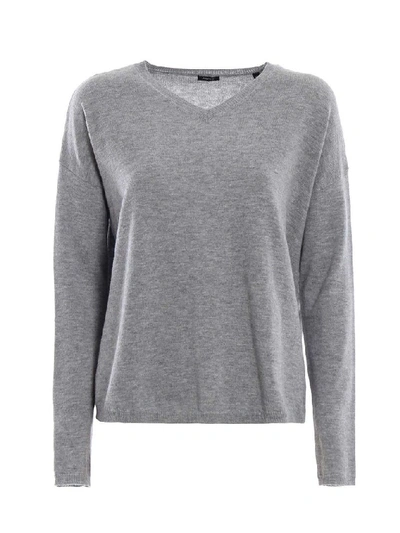 Aspesi Grey Combed Wool Boxy Sweater