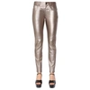 SAINT LAURENT SAINT LAURENT WOMEN'S GOLD LEATHER PANTS,481868YC2RC3800 40