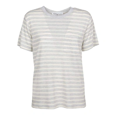 Alexander Wang Striped T-shirt In Grey