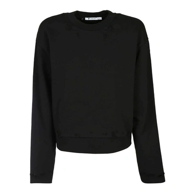 Alexander Wang Distressed Sweatshirt In Black