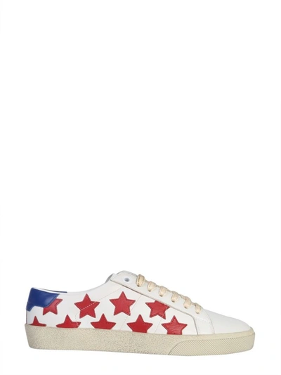 Saint Laurent Court Classic Star-print Trainers In White