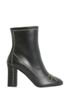BOUTIQUE MOSCHINO BOUTIQUE MOSCHINO WOMEN'S BLACK LEATHER ANKLE BOOTS,610180040555 36