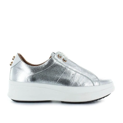 Alexander Smith Women's Silver Leather Trainers