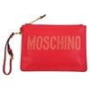 MOSCHINO MOSCHINO WOMEN'S RED LEATHER POUCH,A84158001115 UNI