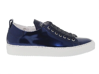 Barracuda Womens Blue Leather Sneakers