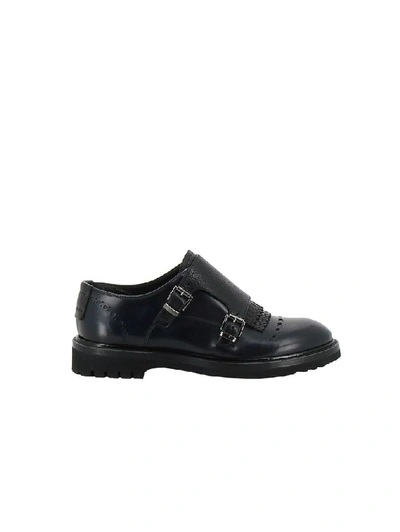 Barracuda Women's Black Leather Monk Strap Shoes