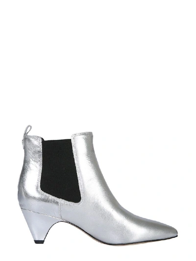Sam Edelman Leather Ankle Boots In Silver