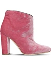 MALONE SOULIERS MALONE SOULIERS WOMEN'S PINK VELVET ANKLE BOOTS,EULAVELVETPINKCHARCOAL 41