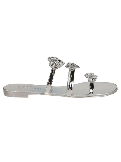 Giuseppe Zanotti Womens Silver Leather Sandals
